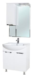 Зеркало-шкаф с подсветкой Bellezza Альфа 55см левый белый 00000005250